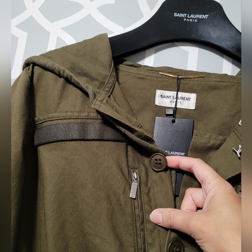Saint laurent runway army military green hoody dress - Picture 9 of 12